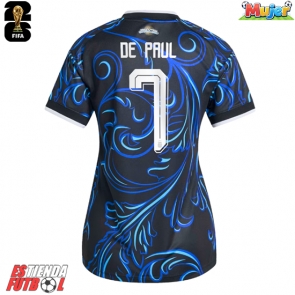 Argentina Rodrigo De Paul #7 Segunda Equipación Mujer Mundial 2026 Manga Corta